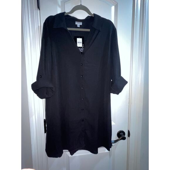 Avenue Black Aspen Plain Shirt Button Down Tunic NWT 20W - Picture 7 of 7